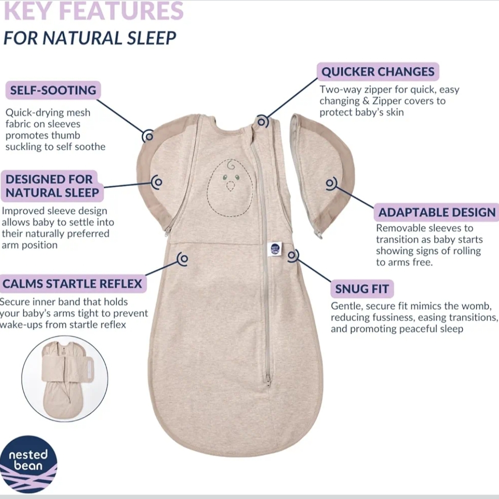 Nested Bean Beige Baby Sleep Sack